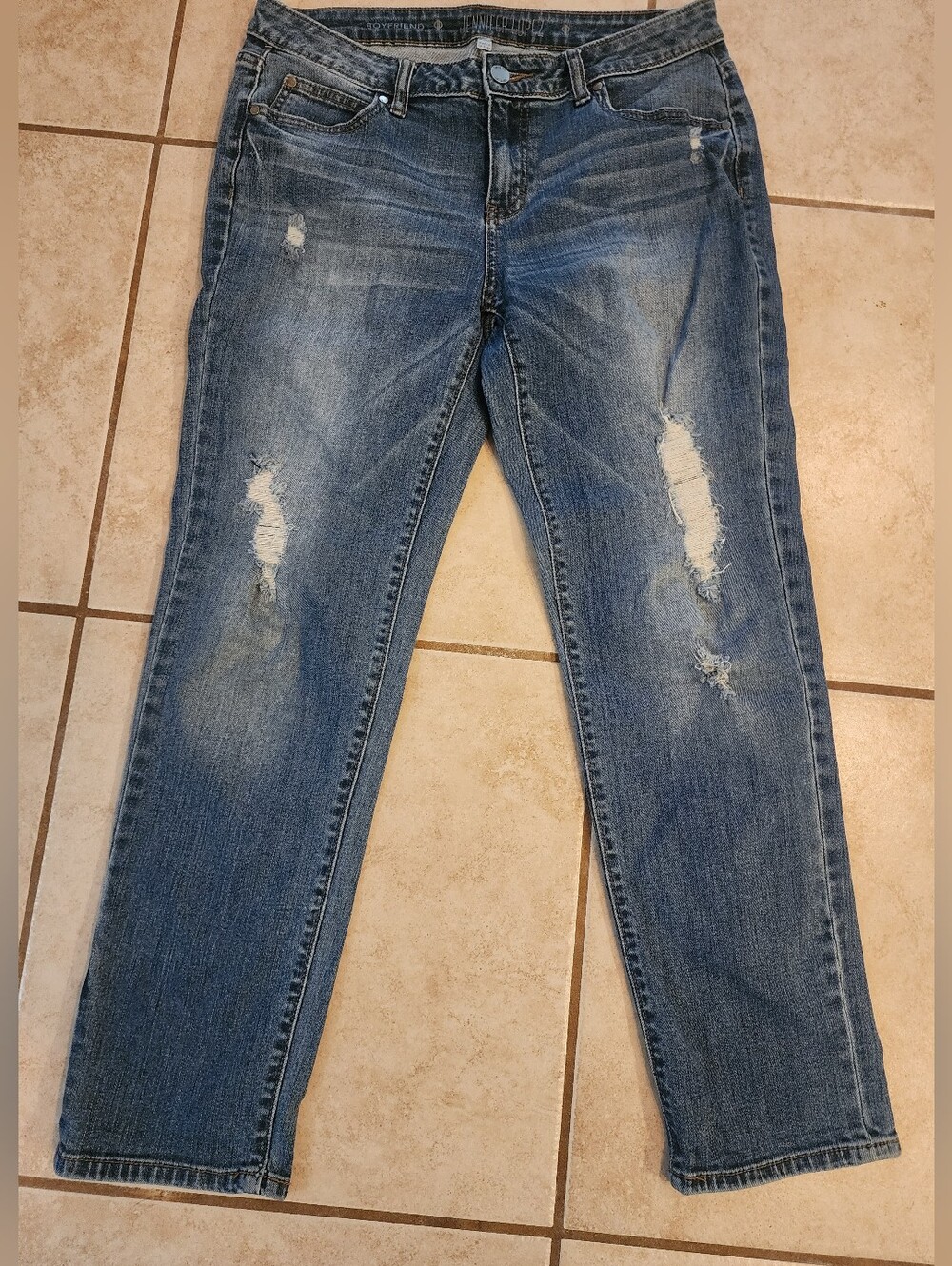 Jennifer Lopez Distressed Women's Boyfriend Blue Jeans Size 6